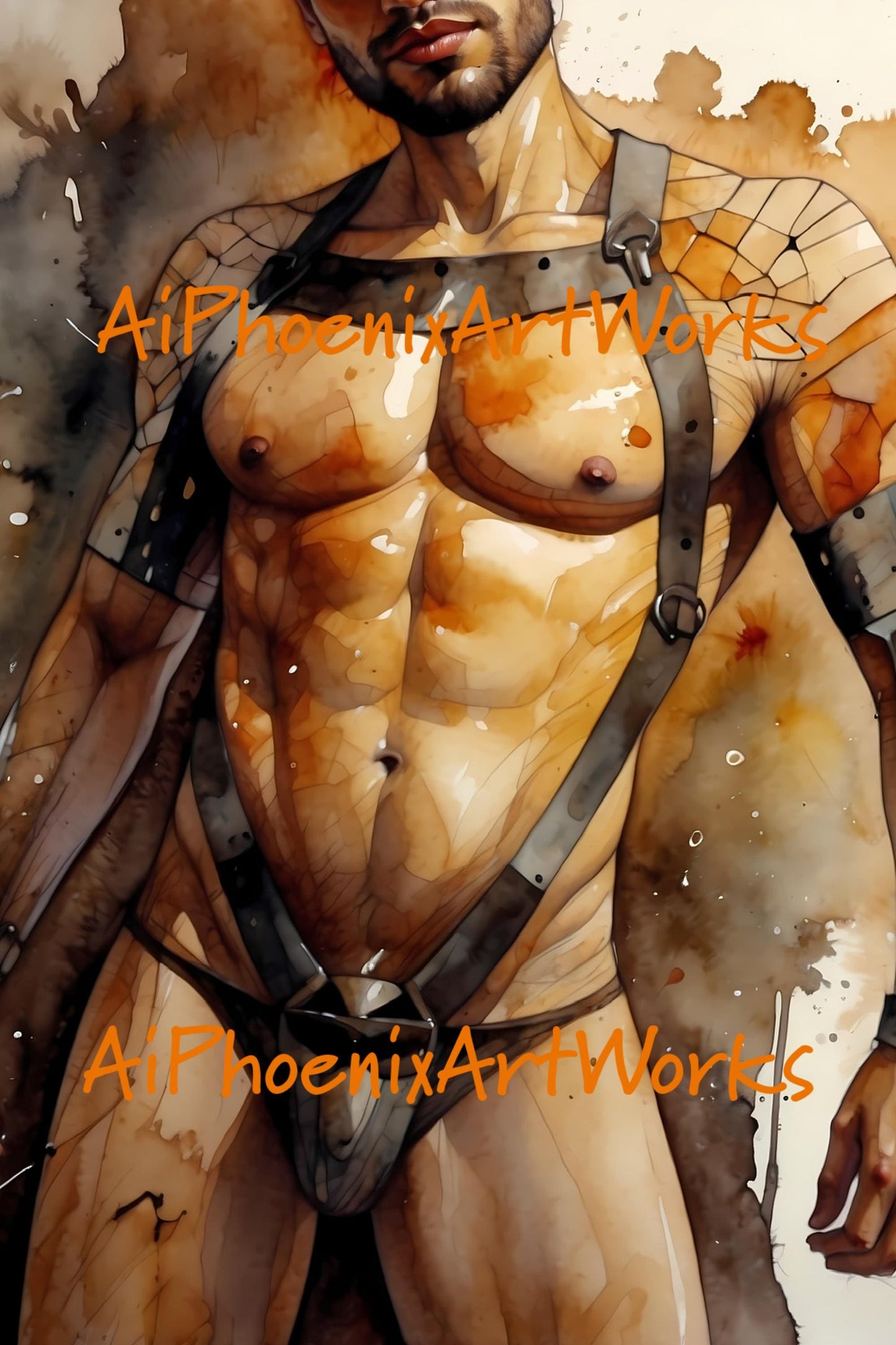 BDSM Digital Art Prints | Bound in Tension Collection | Queer Body Illustration Set | High-Resolution PDF Download | 5 Erotic Artwork Files | Mature Content