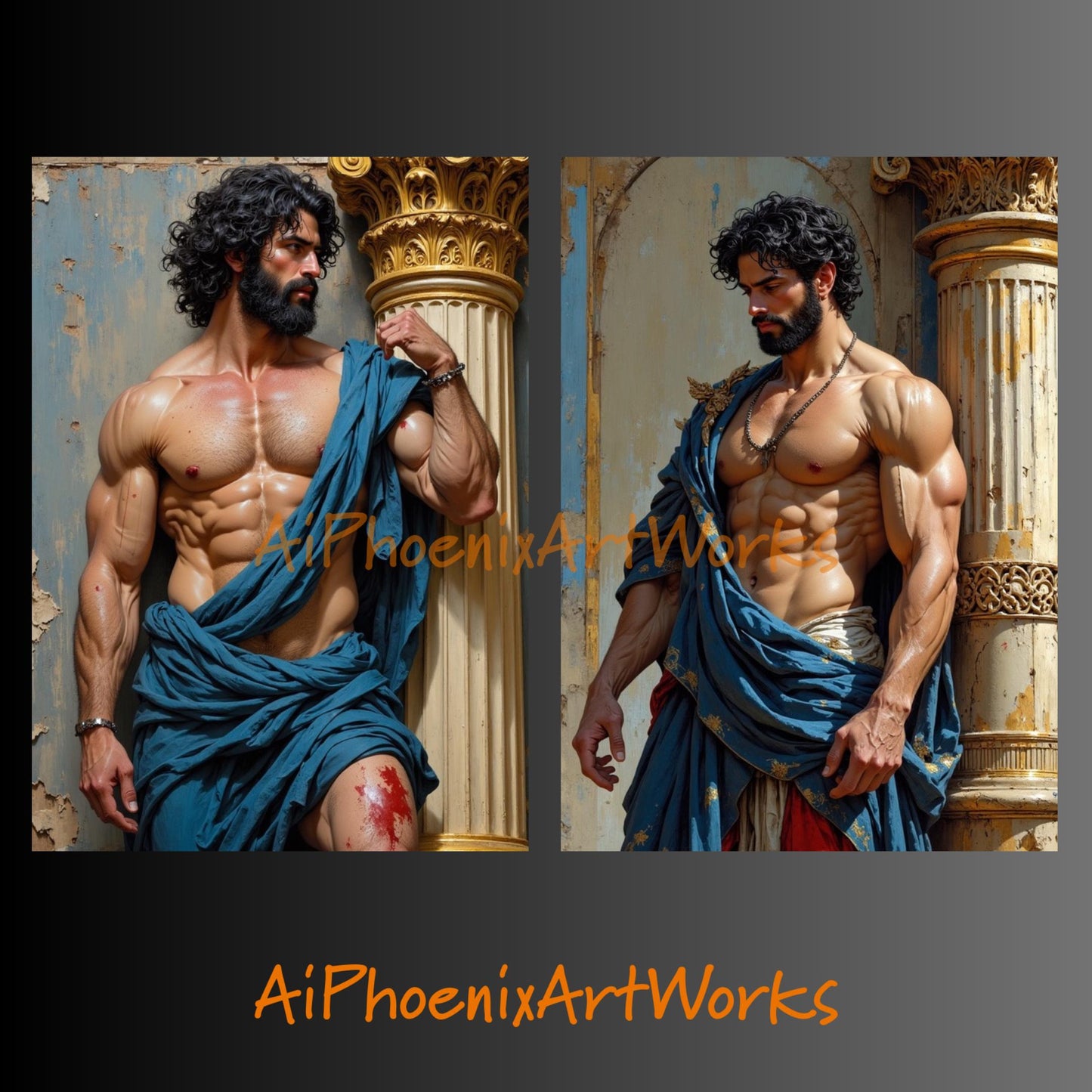 Heracles Mythic Fantasy Art Print Set: Greek Mythology Illustration