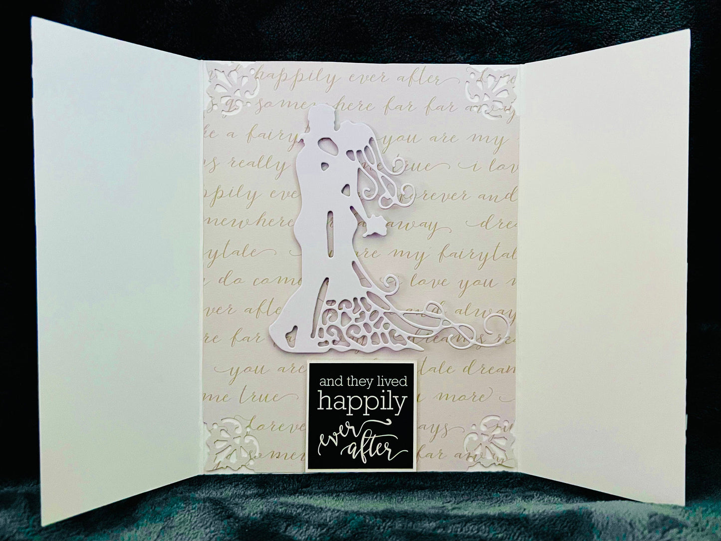 Silver Glitter Rose Wedding Greeting Card