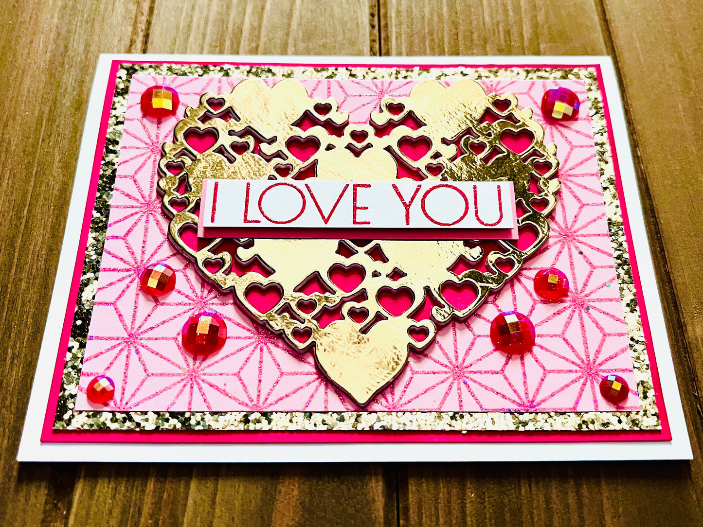 Golden Multi-Heart Love Greeting Card