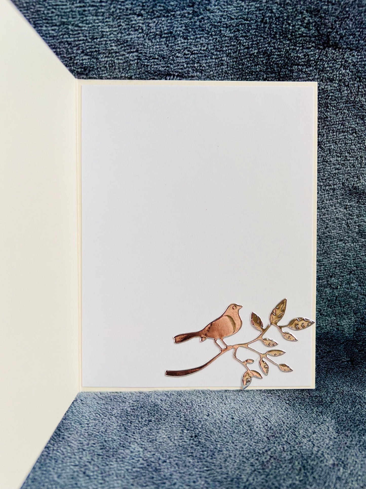 Bird in Silver Birdcage Thinking of You Card