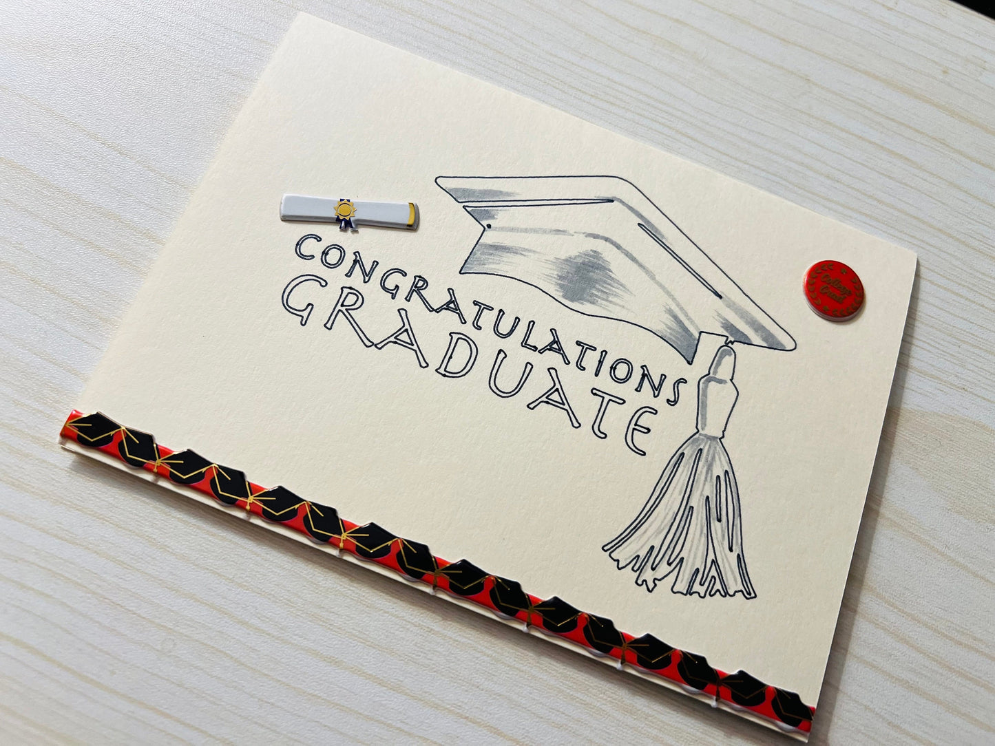 Congratulations Graduate Cap and Diploma Card