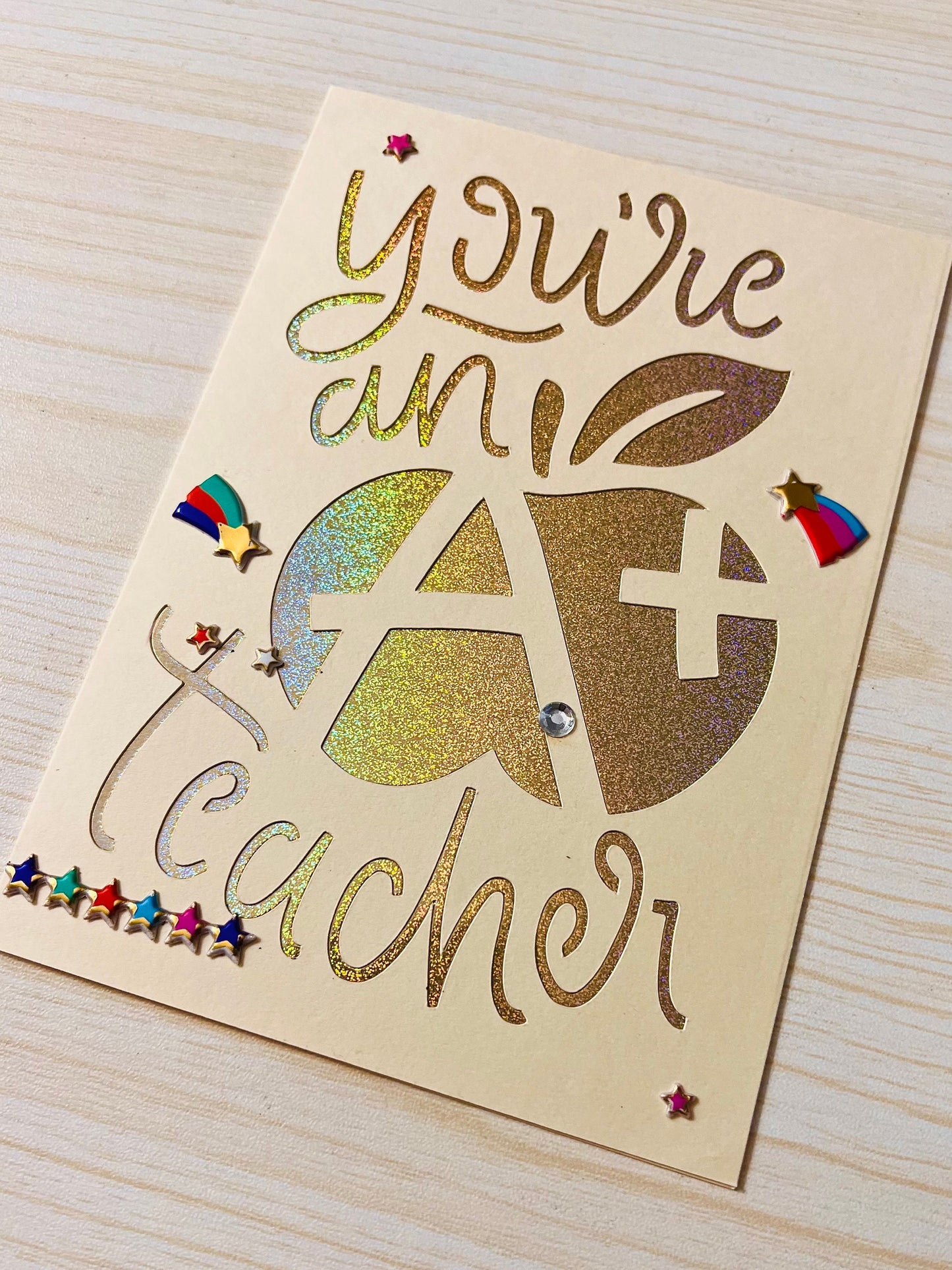 You’re An A+ Teacher Appreciation Thank You Card (Cream Cardbase)