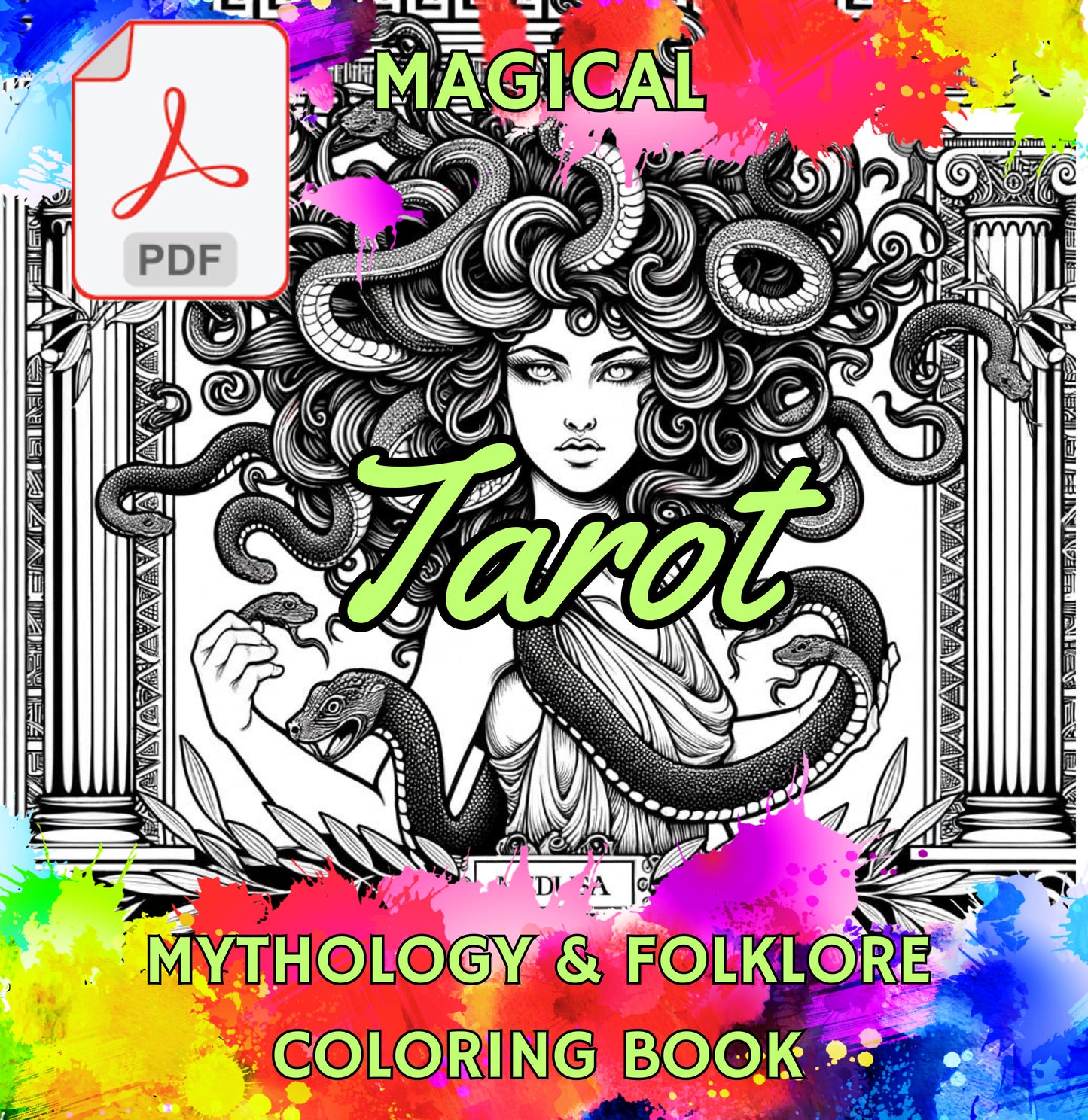 Magical Tarot: Myth and Folklore Adult Coloring Book