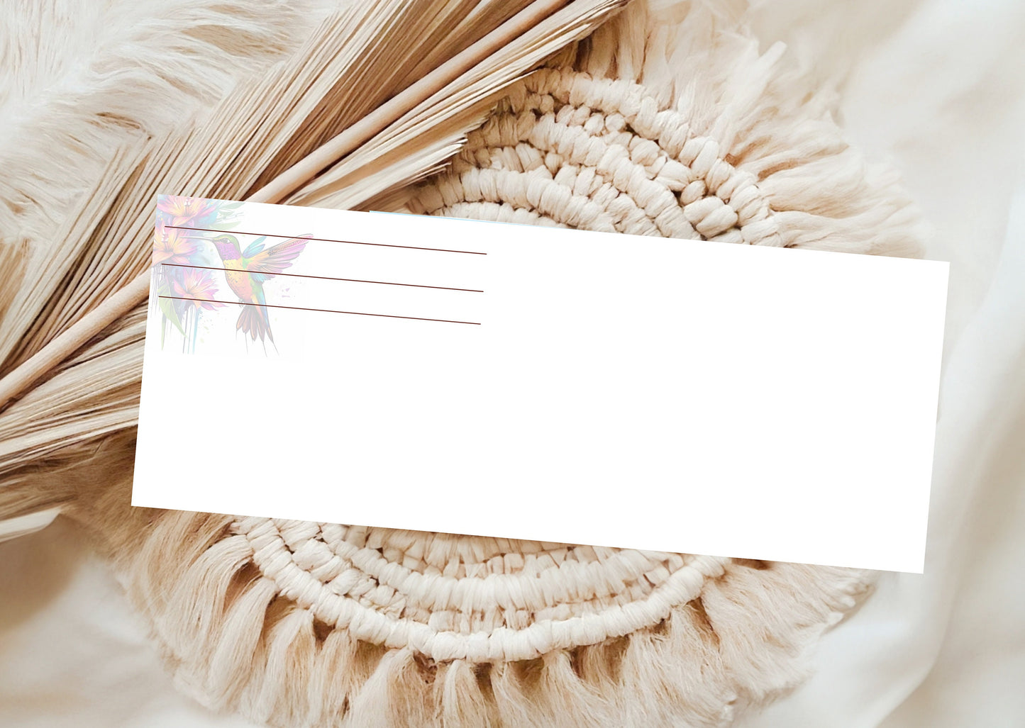 Hummingbird Artistic Paint Drip Design by AiPhoenixArtworks Stationery (3 pcs set) - Printable Digital PDF