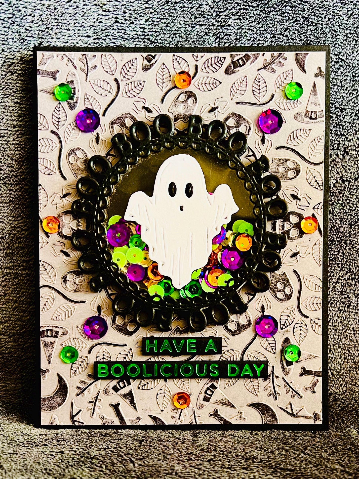Have a Boolicious Day Ghost Shaker Halloween Card