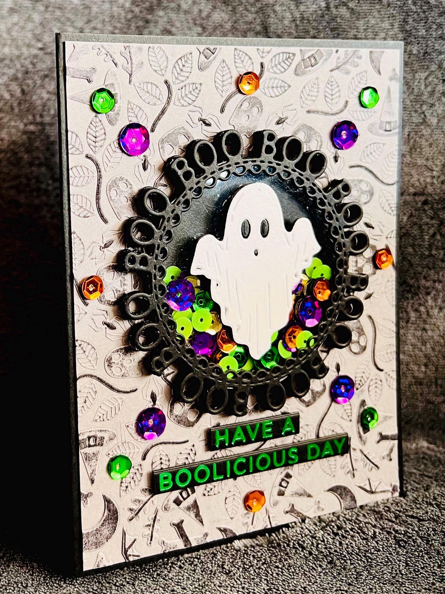 Have a Boolicious Day Ghost Shaker Halloween Card
