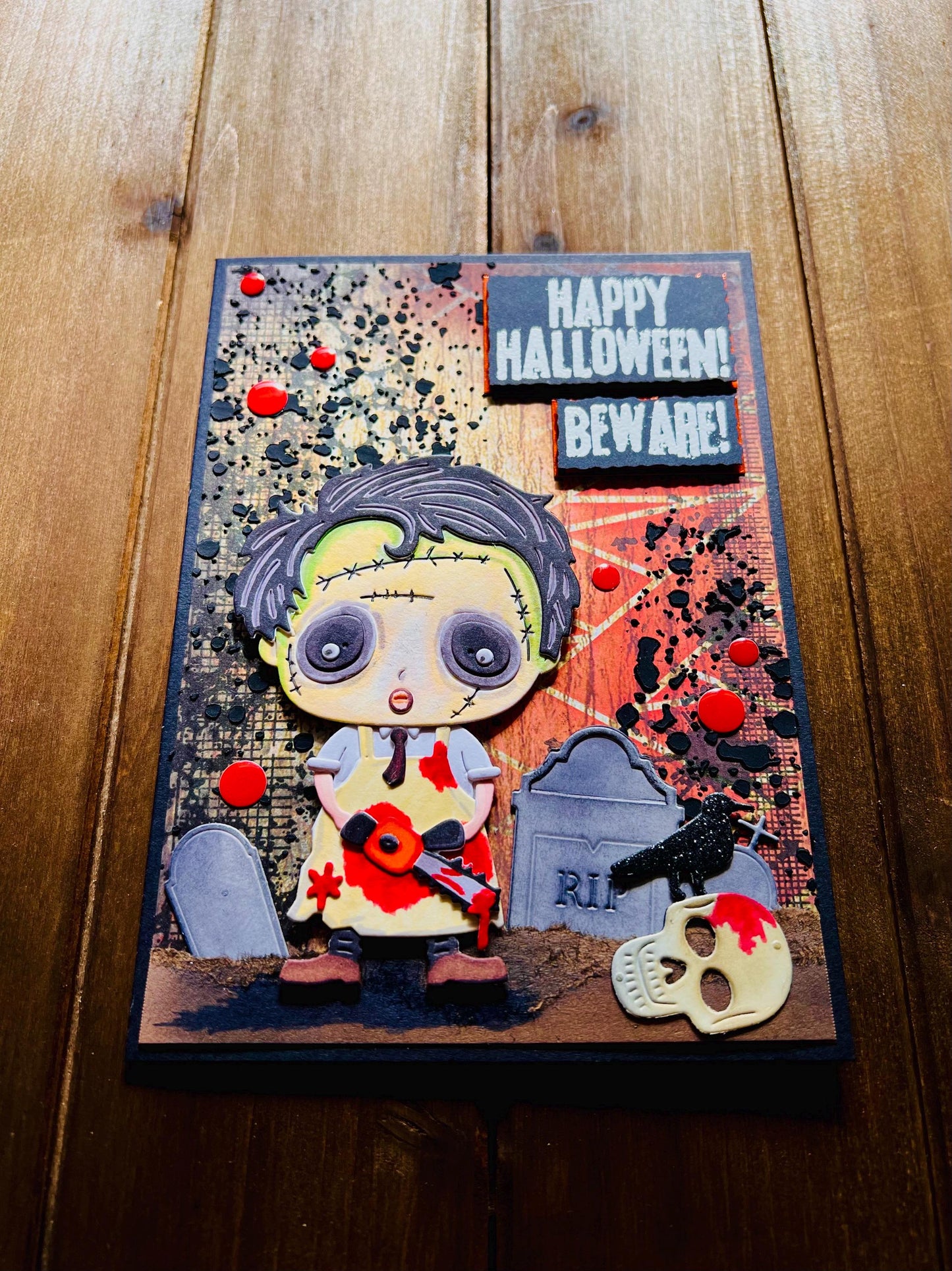 Deranged Maniac Horror Halloween Card