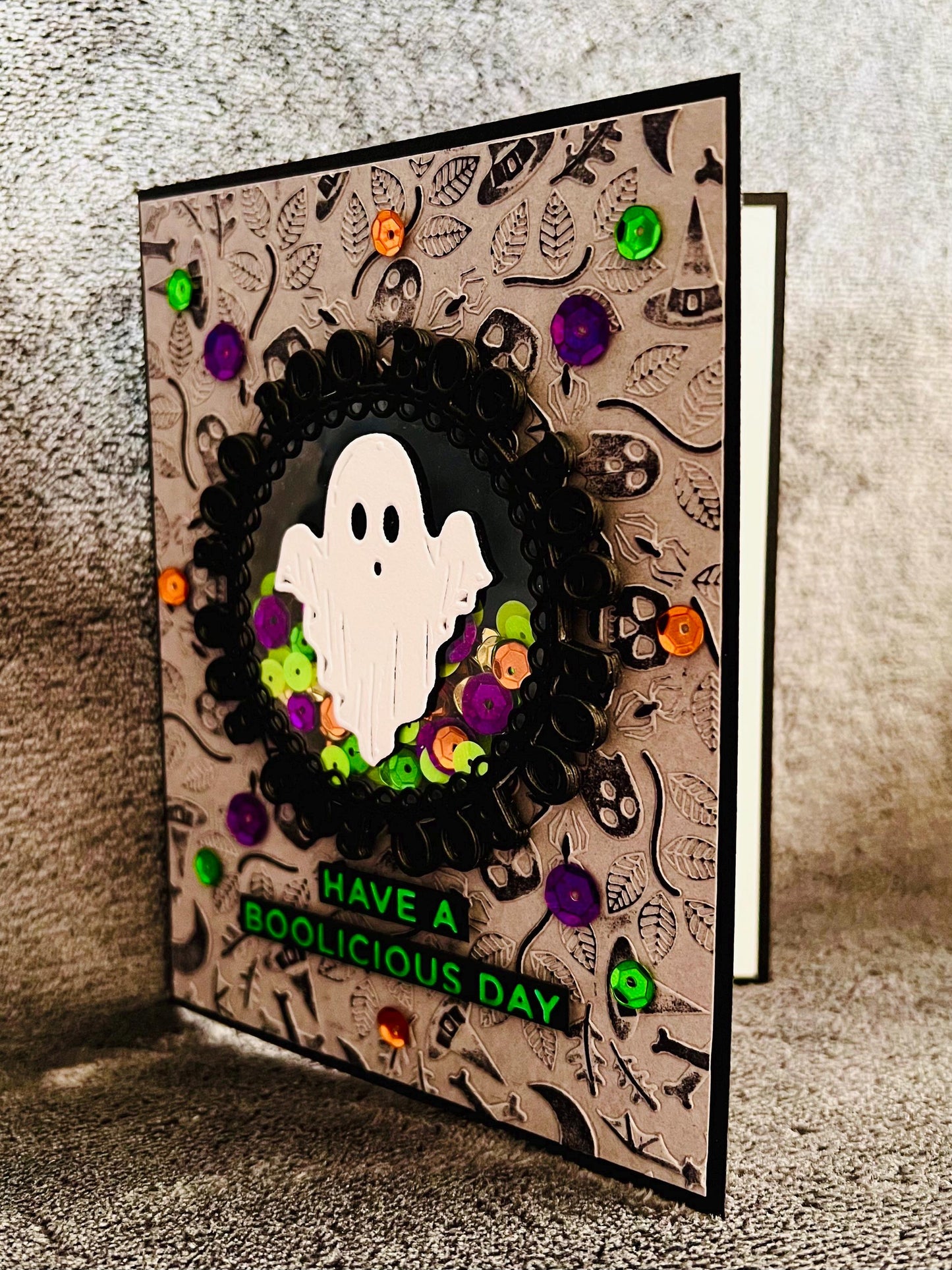 Have a Boolicious Day Ghost Shaker Halloween Card