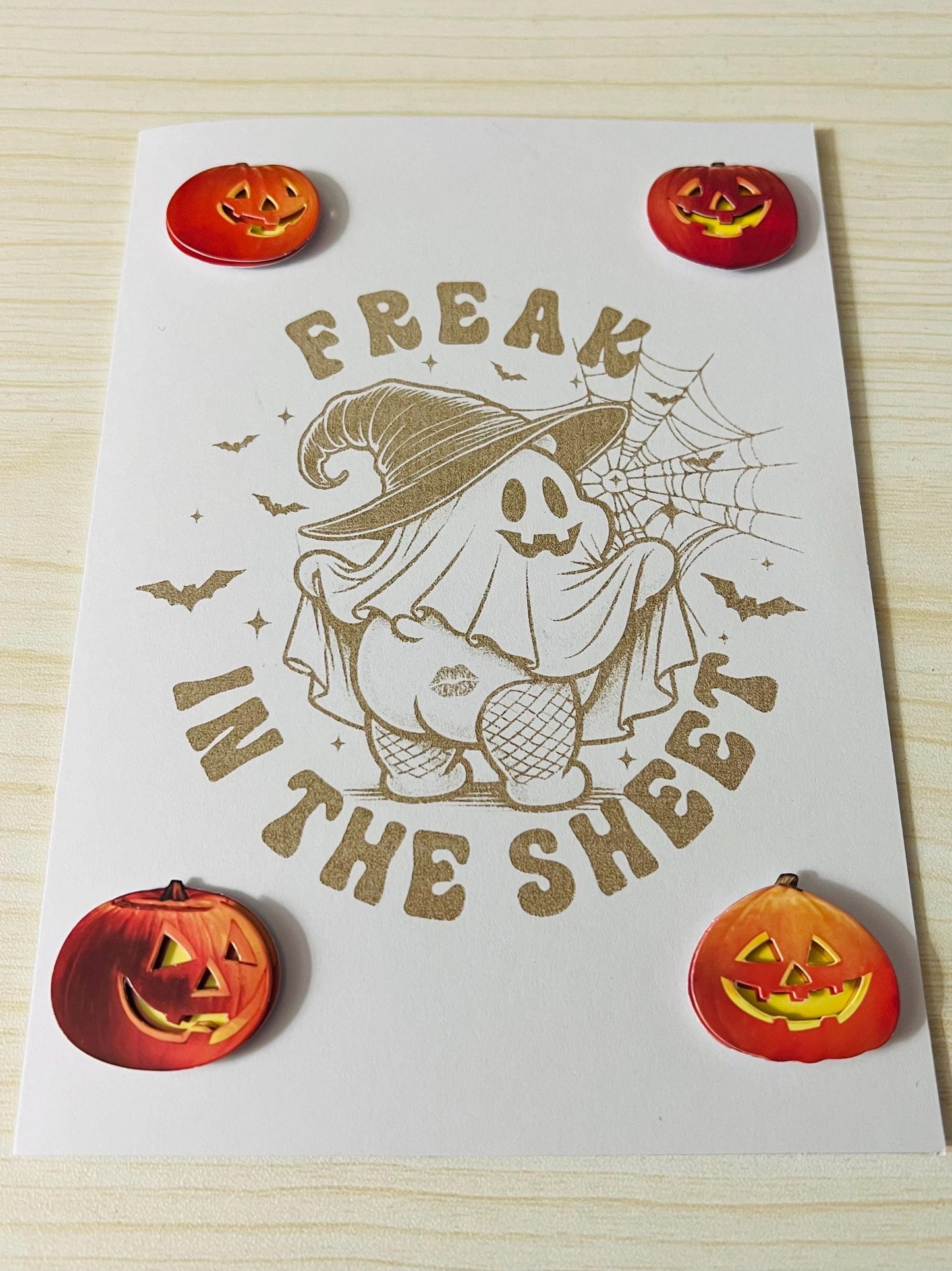 Laser Etched Mooning Ghost Halloween Card