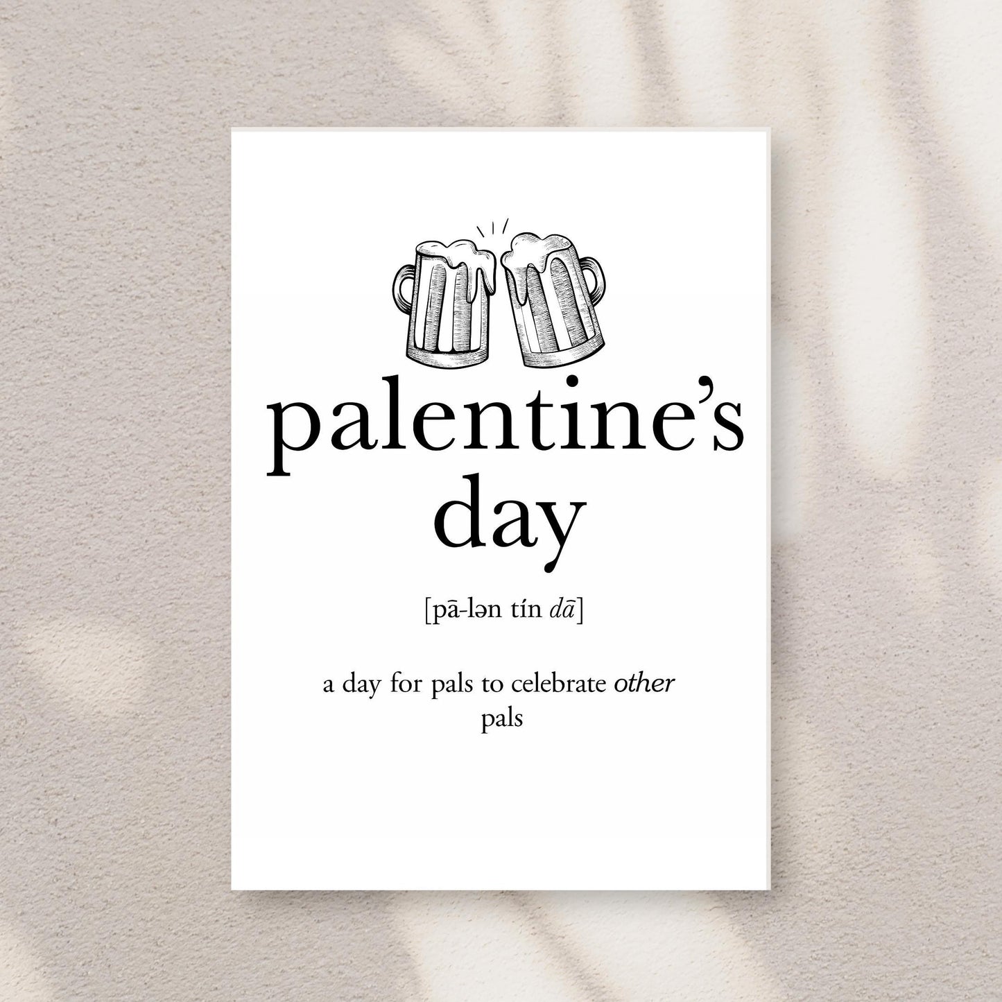 Palentine’s Day Greeting Card | Cheers to Friendship | 5x7 Folded Card with Envelope