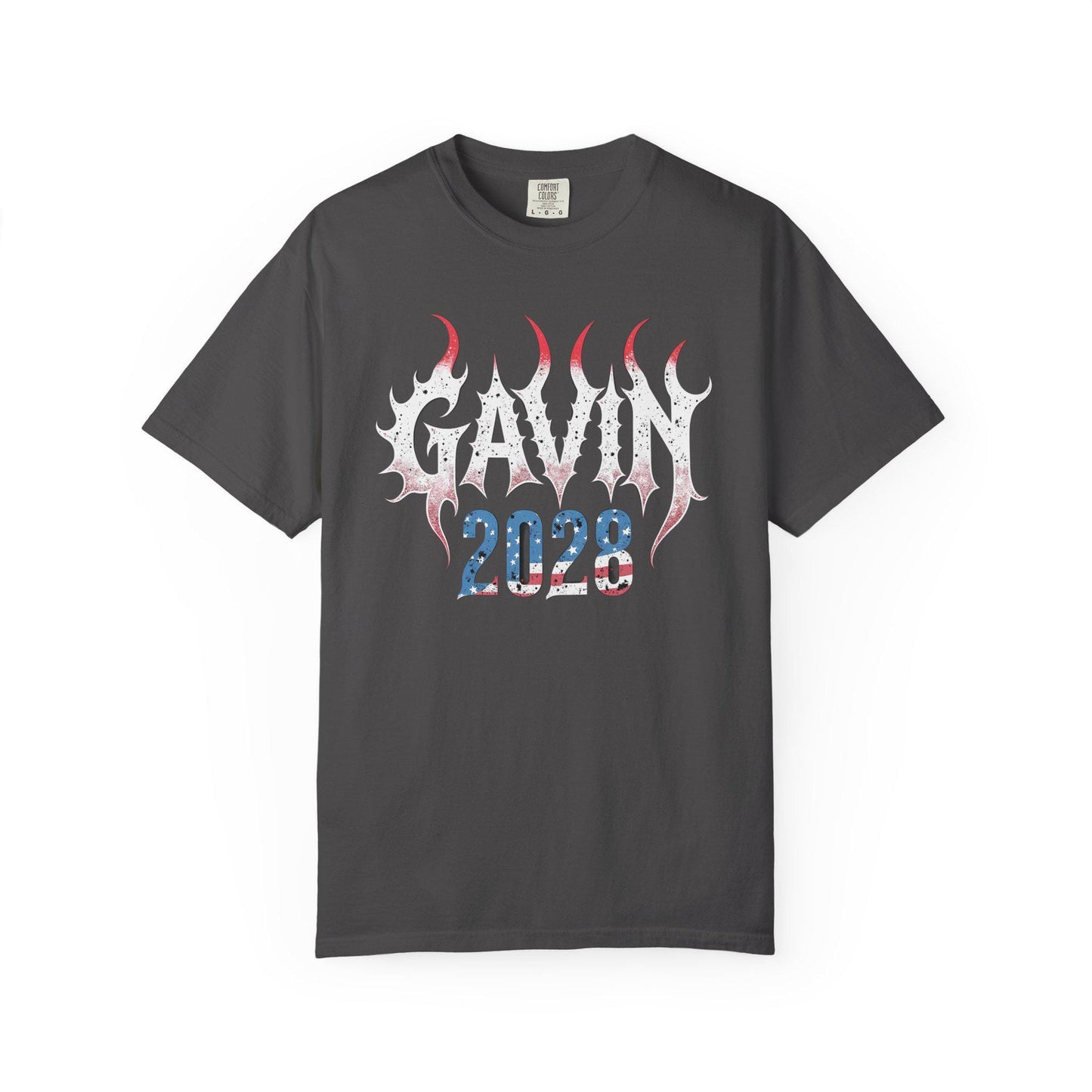 Gavin 2028 Graphic Tee: Goth Font Political Activist Shirt