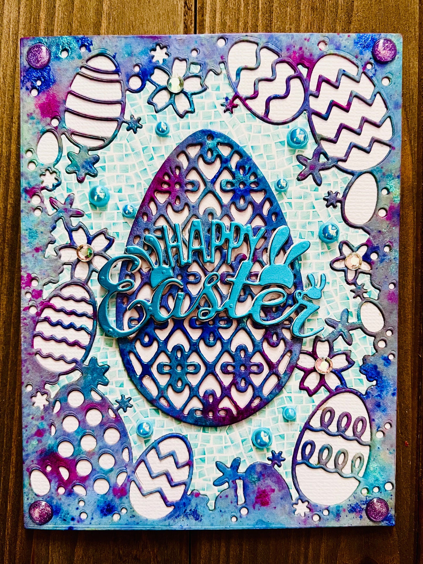 Handmade Filigree Egg Easter Greeting Card - Exquisite Craftsmanship for a Special Springtime Sentiment