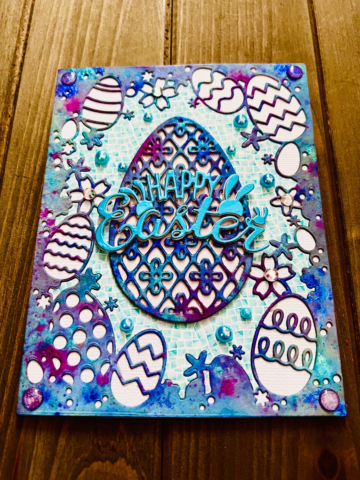 Handmade Filigree Egg Easter Greeting Card - Exquisite Craftsmanship for a Special Springtime Sentiment