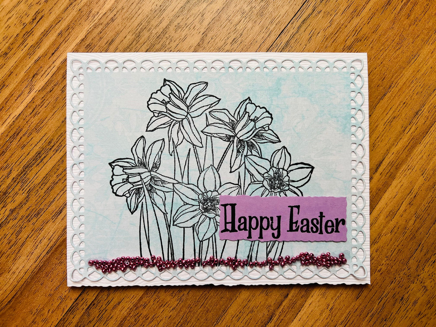 Daffodil Outline Easter Card