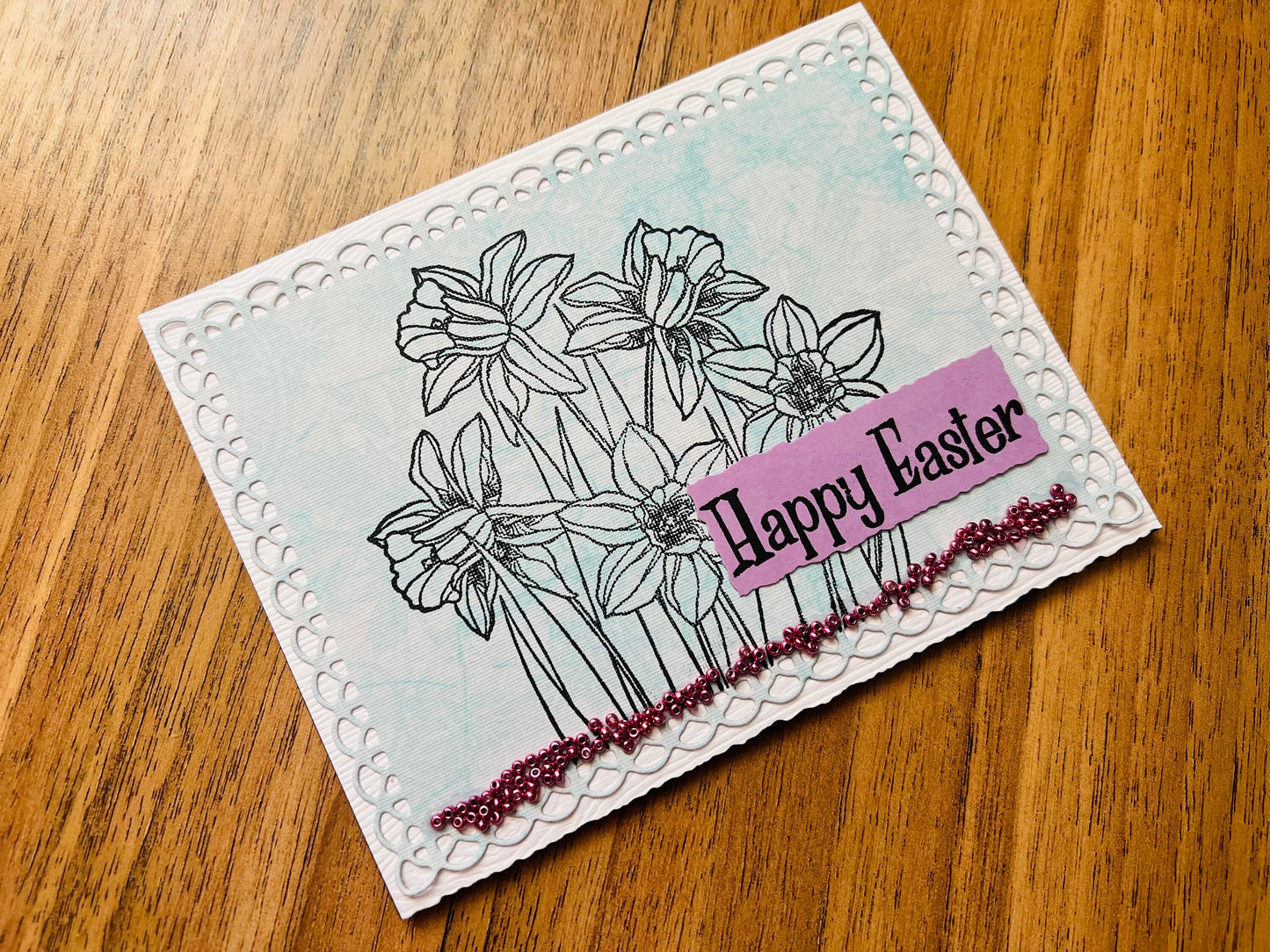 Daffodil Outline Easter Card