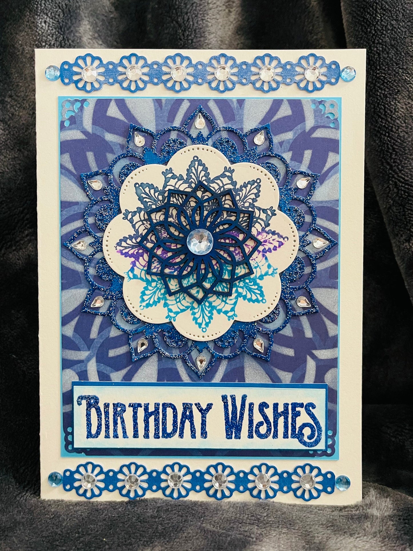 Blue Mandala Birthday Wishes Greeting Card