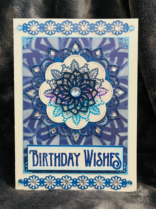 Blue Mandala Birthday Wishes Greeting Card