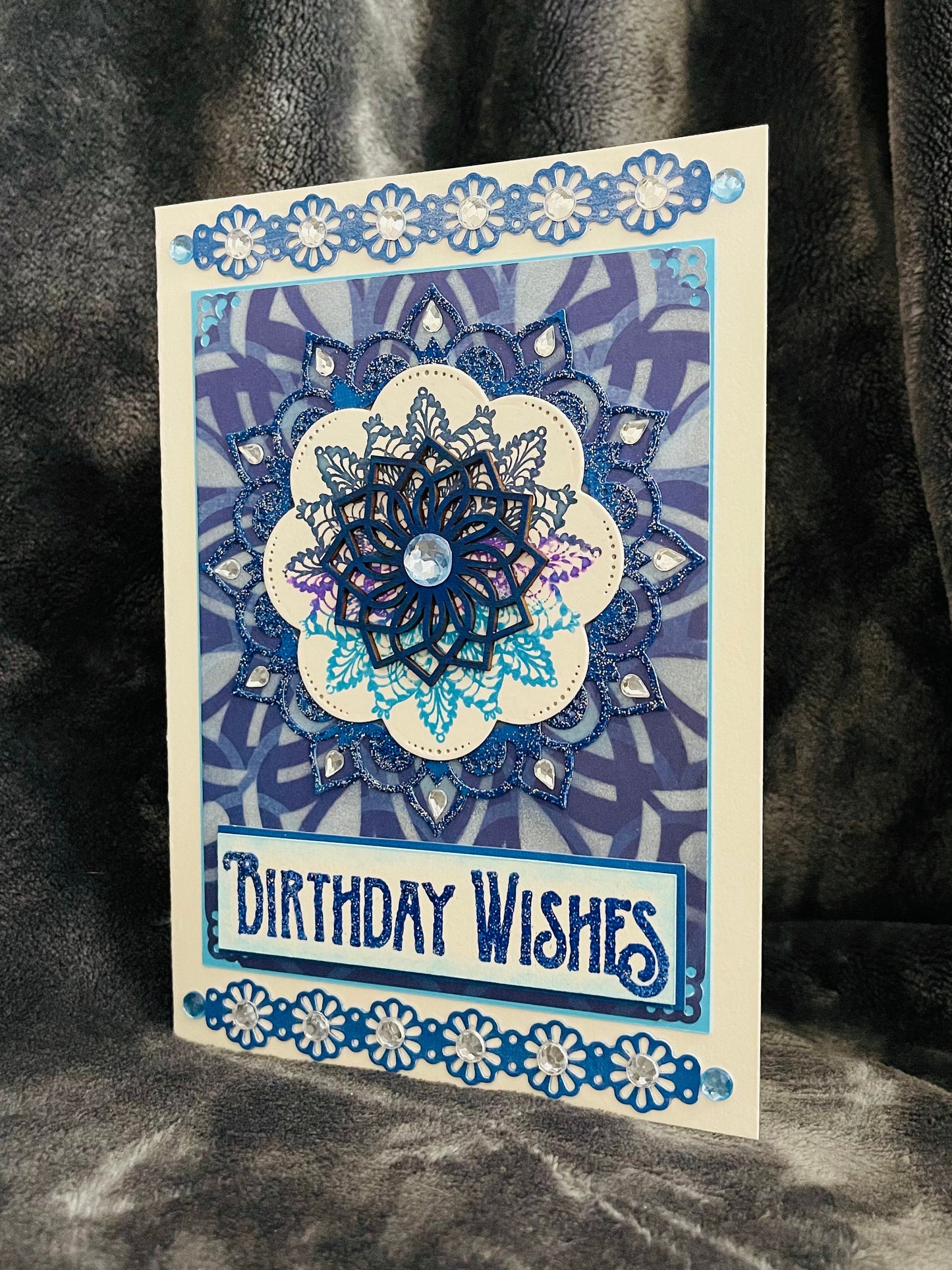 Blue Mandala Birthday Wishes Greeting Card