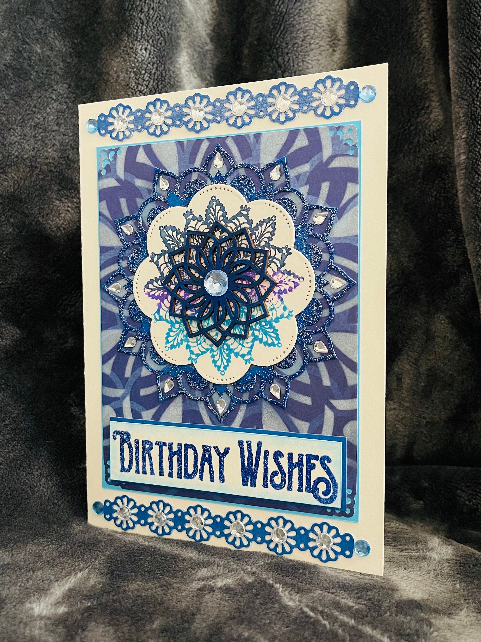 Blue Mandala Birthday Wishes Greeting Card