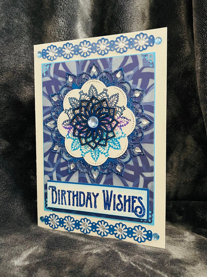 Blue Mandala Birthday Wishes Greeting Card