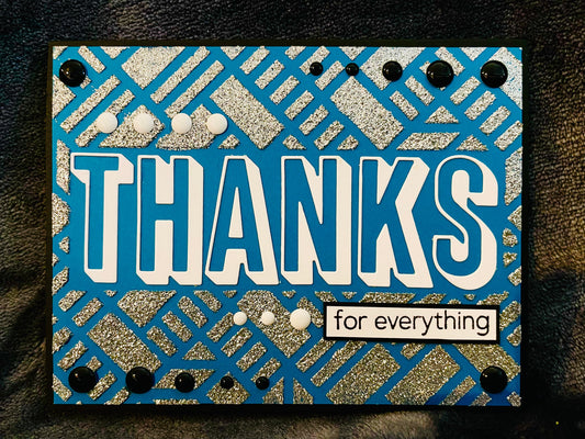 Glitter Geometric Print Thanks Greeting Card