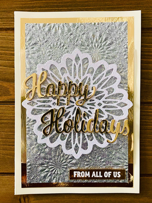White Snowflake Handmade Holiday Greeting Card, Elegant Winter-Themed Design, Festive Snowflake Card for Christmas Wishes