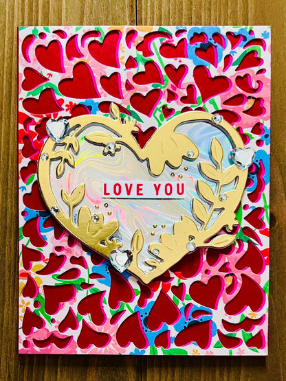 Golden Heart Love Greeting Card