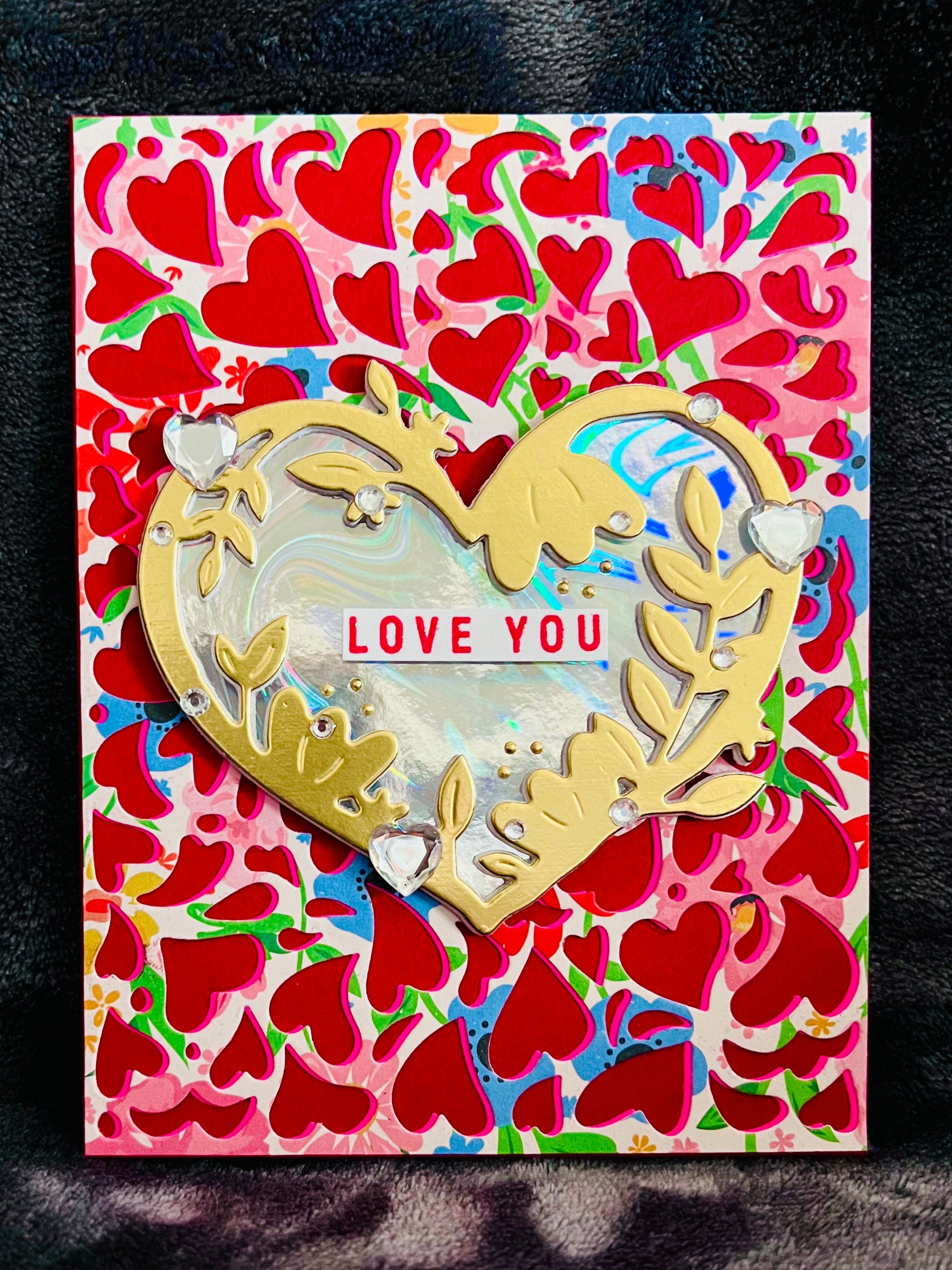 Golden Heart Love Greeting Card