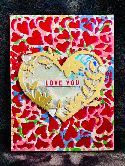 Golden Heart Love Greeting Card