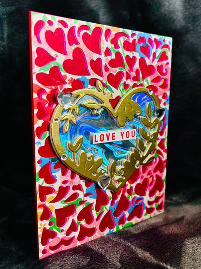 Golden Heart Love Greeting Card