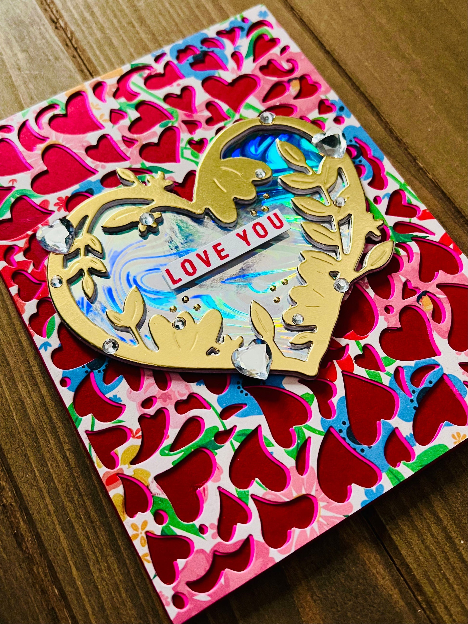 Golden Heart Love Greeting Card