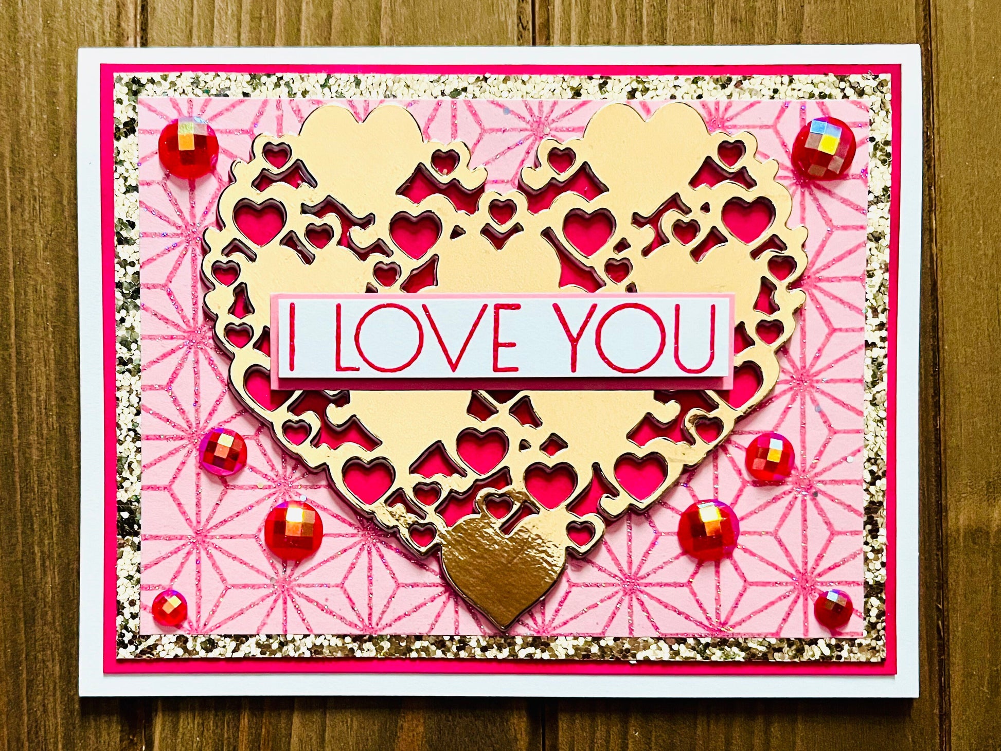Golden Multi-Heart Love Greeting Card