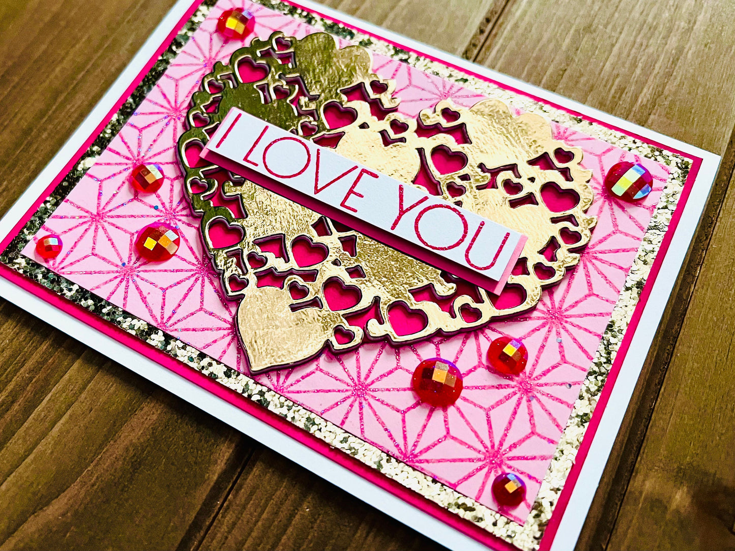 Golden Multi-Heart Love Greeting Card