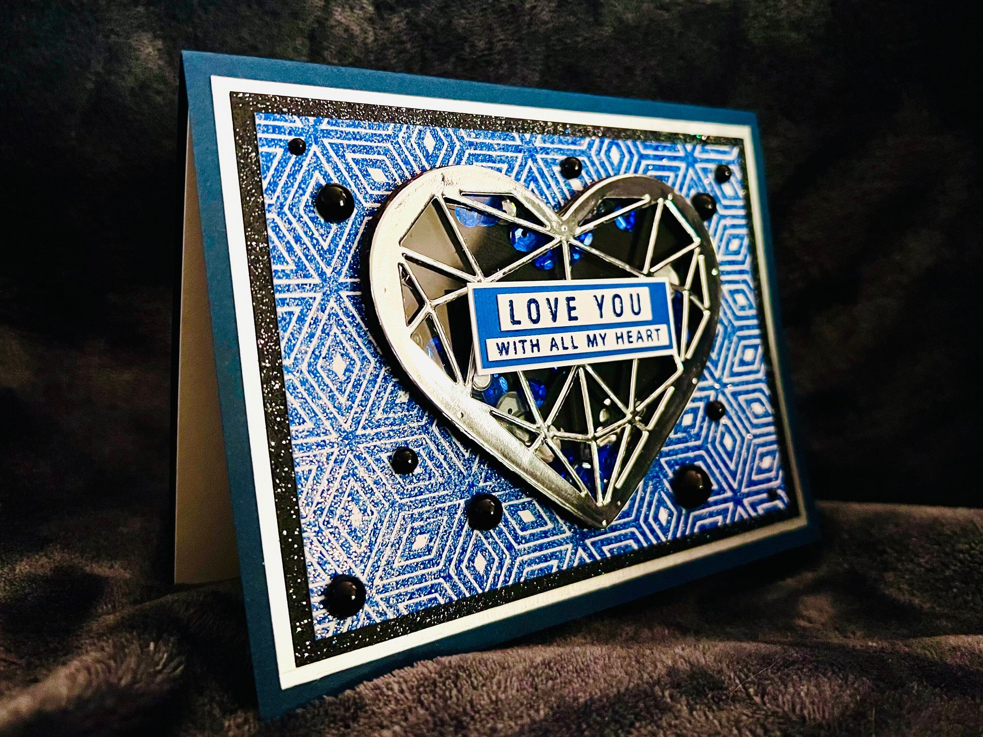 Silver Heart Shaker Love Card