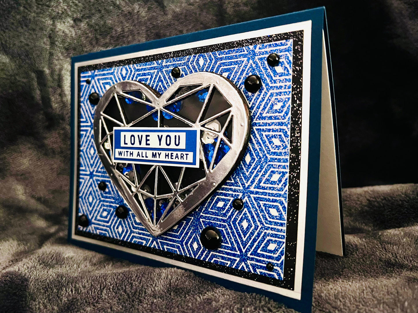 Silver Heart Shaker Love Card