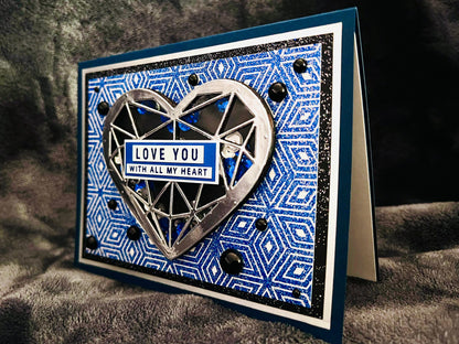Silver Heart Shaker Love Card