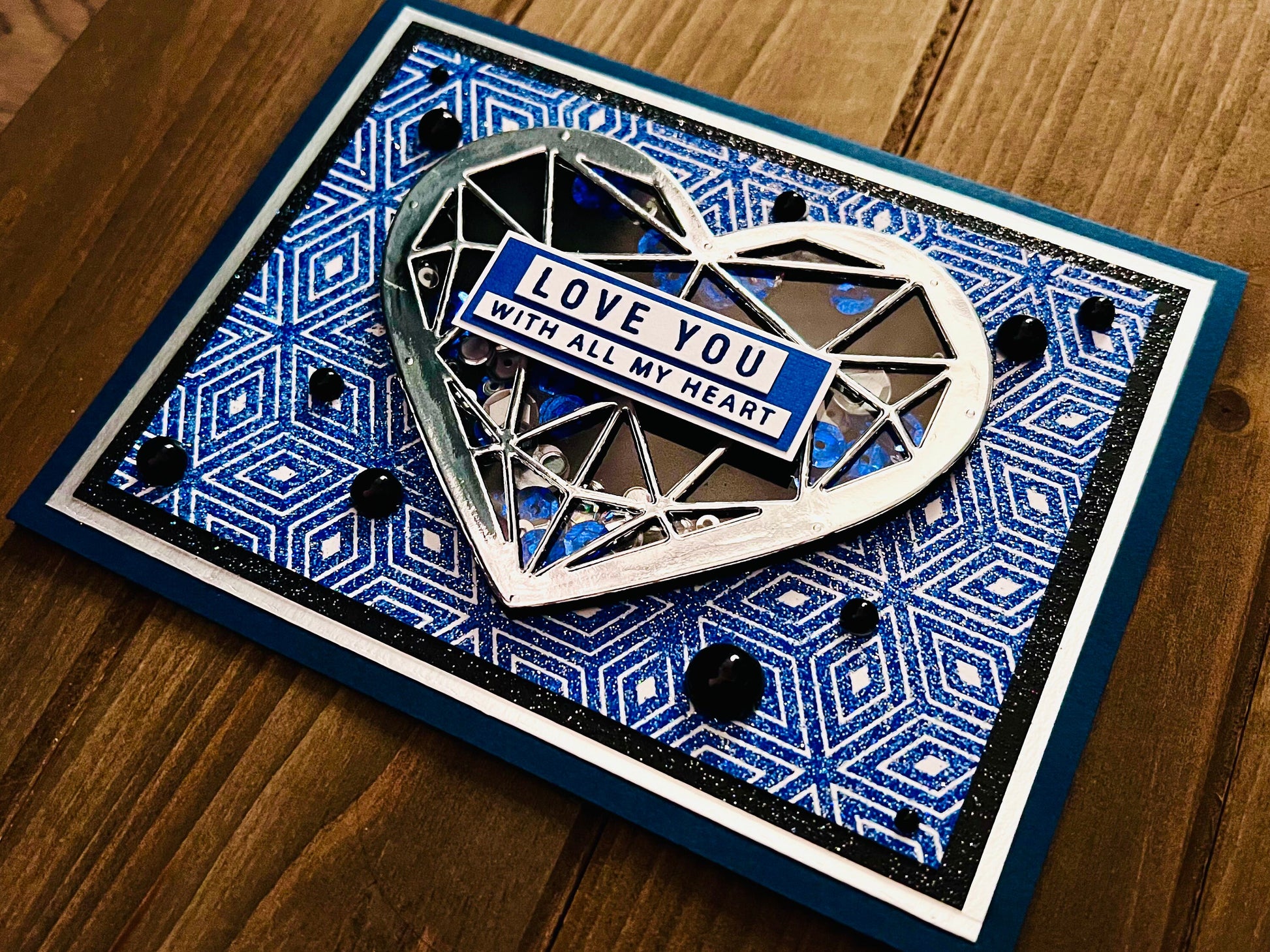 Silver Heart Shaker Love Card