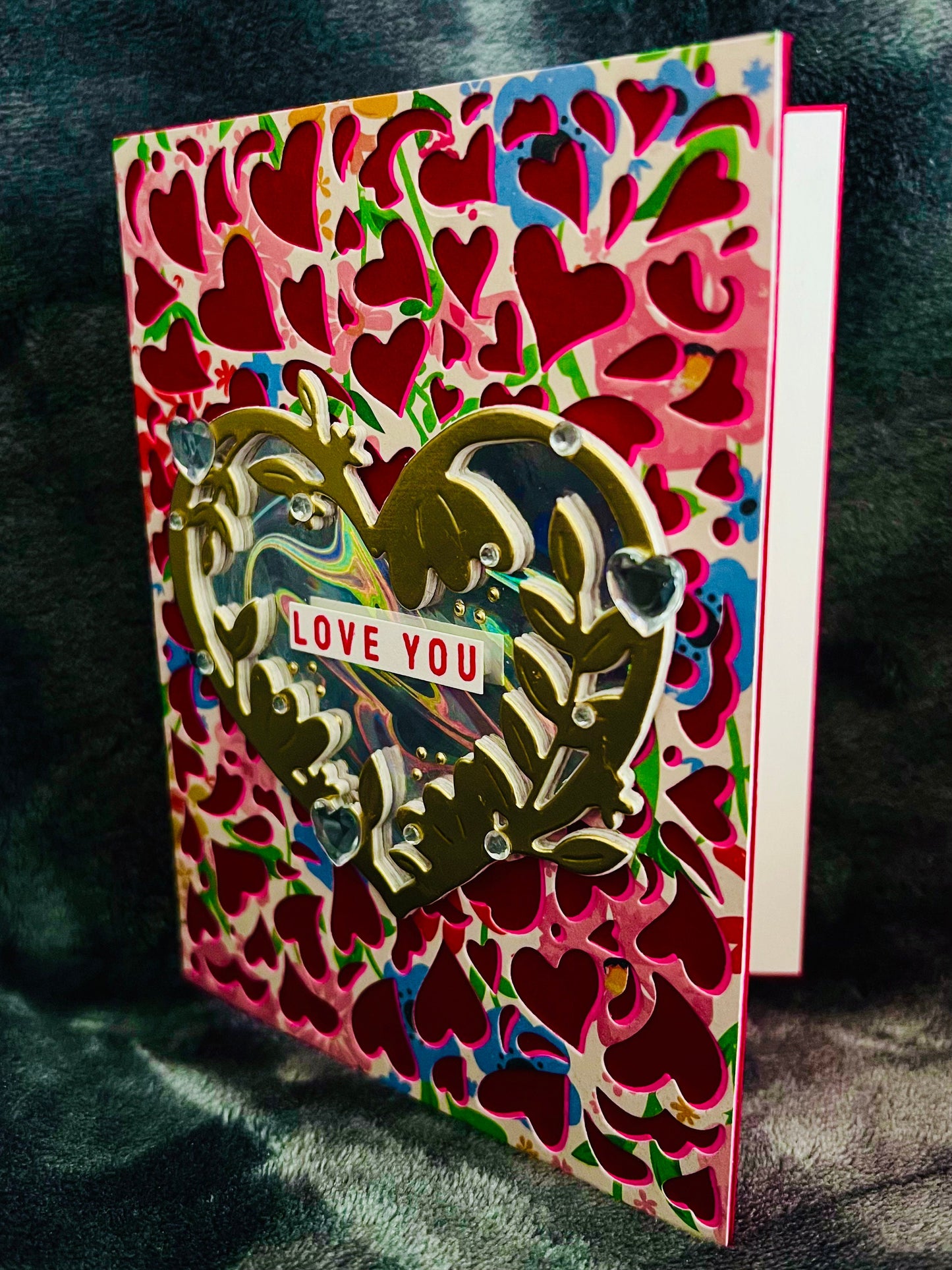 Golden Heart Love Greeting Card