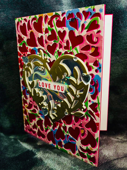 Golden Heart Love Greeting Card