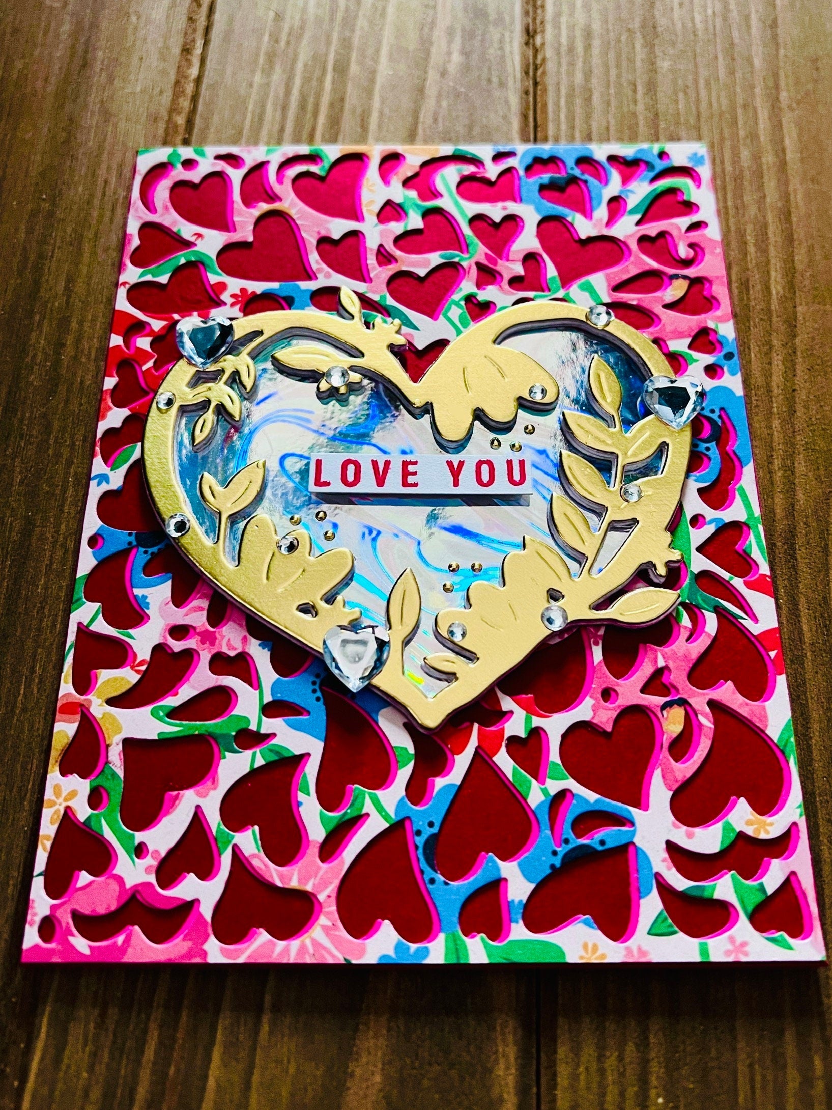 Golden Heart Love Greeting Card