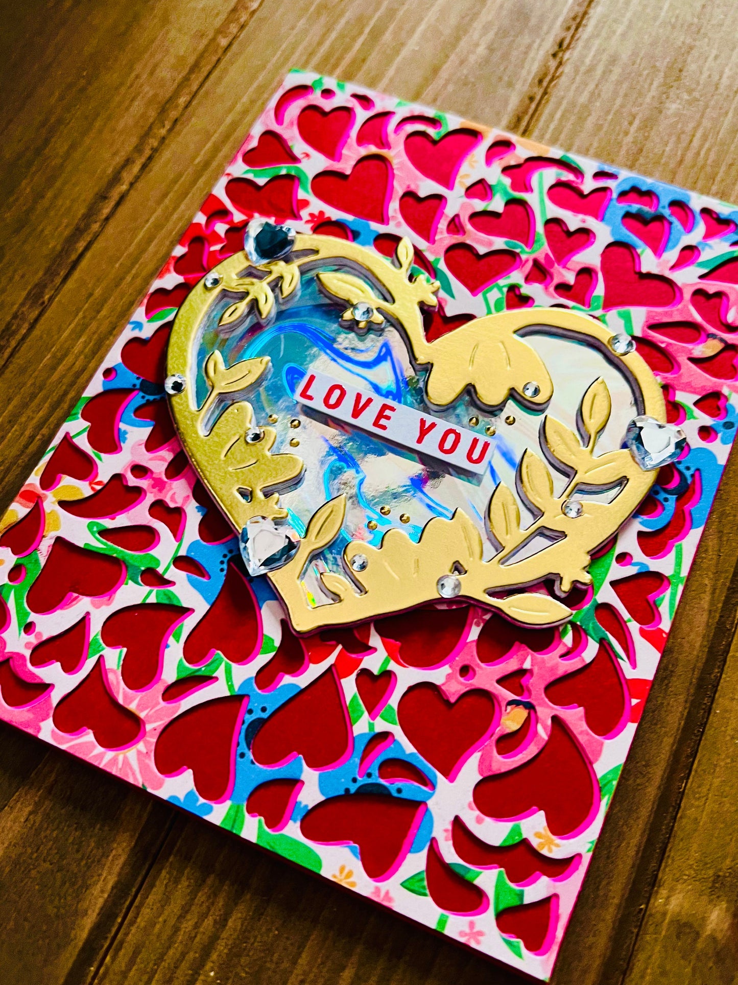 Golden Heart Love Greeting Card