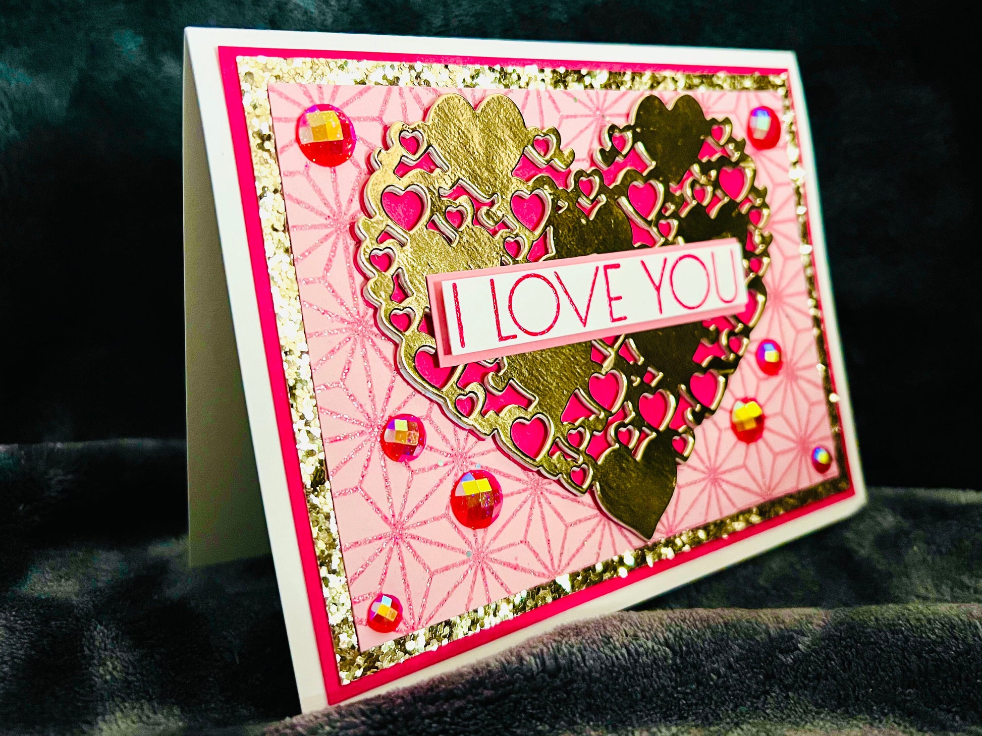 Golden Multi-Heart Love Greeting Card
