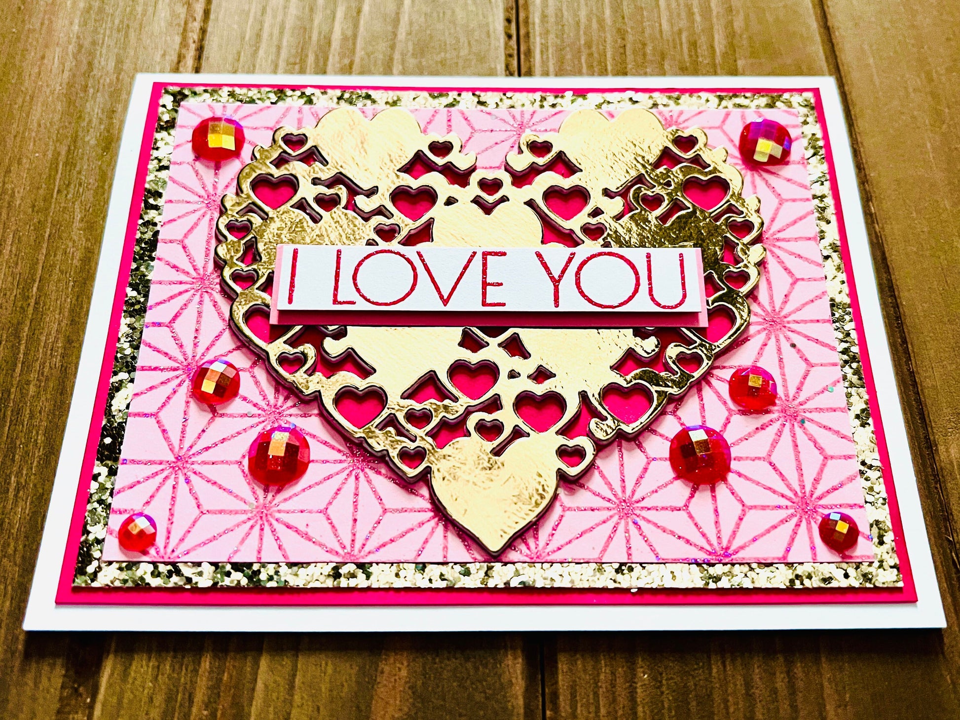 Golden Multi-Heart Love Greeting Card