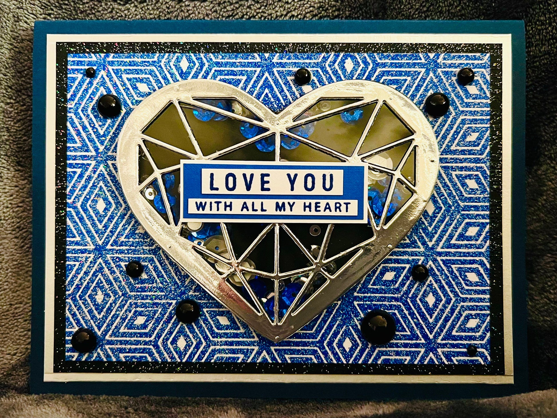 Silver Heart Shaker Love Card