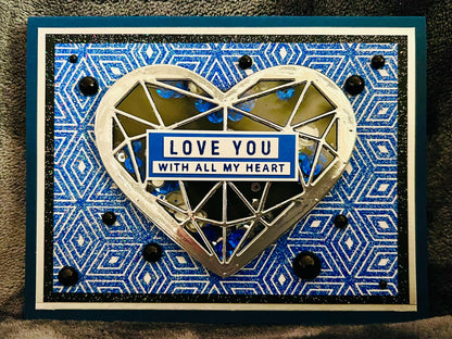 Silver Heart Shaker Love Card