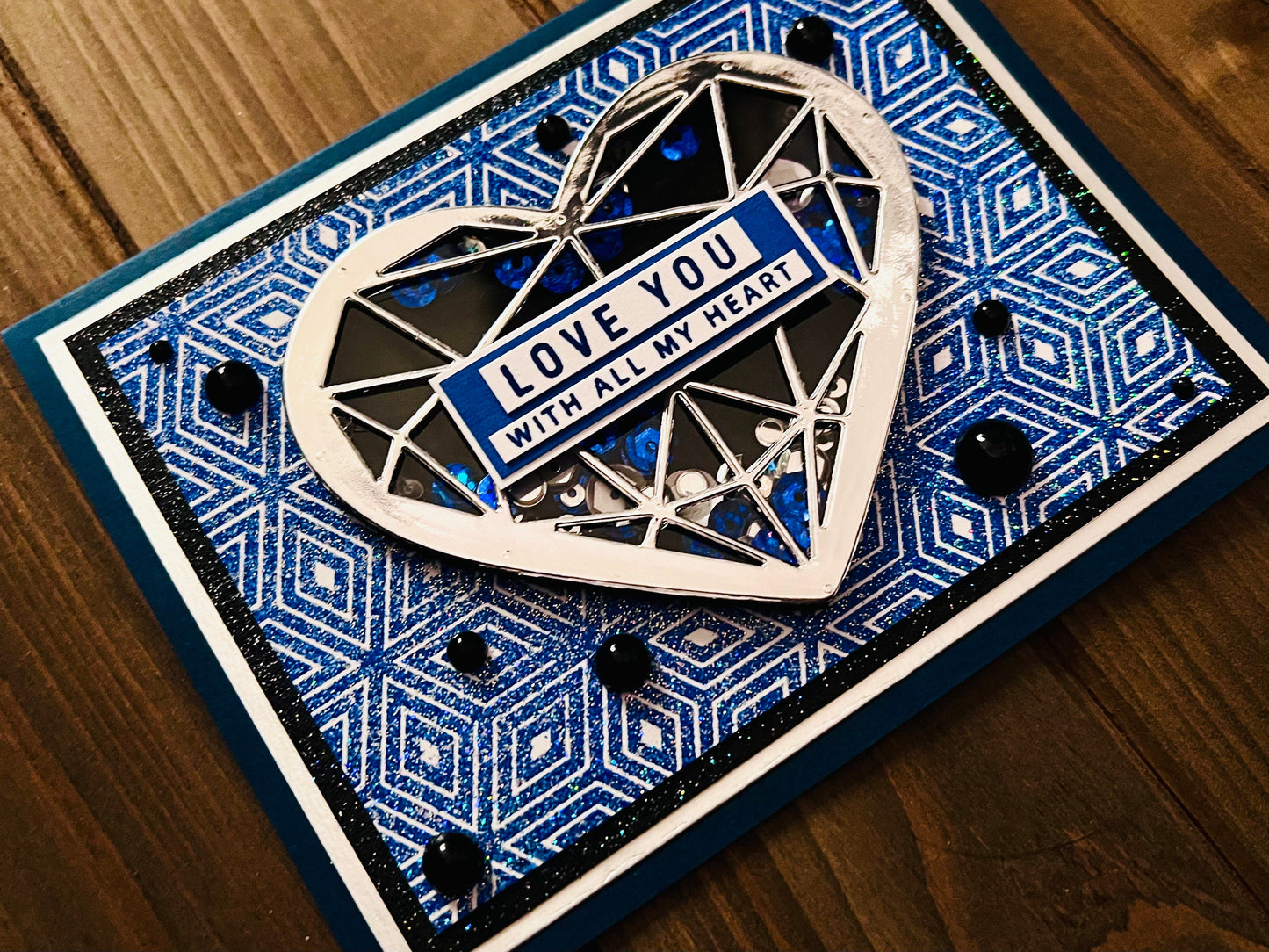 Silver Heart Shaker Love Card