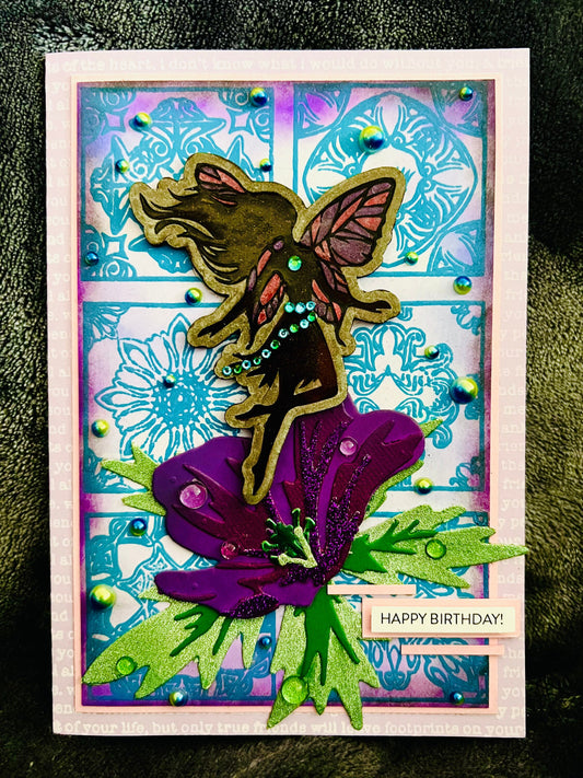Fairy Geranium Birthday Greeting Card