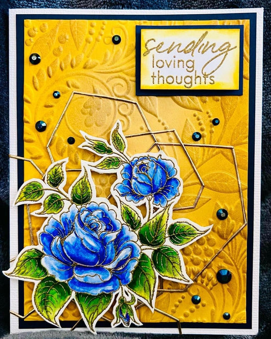 Blue Rose Sending Loving Thoughts Card