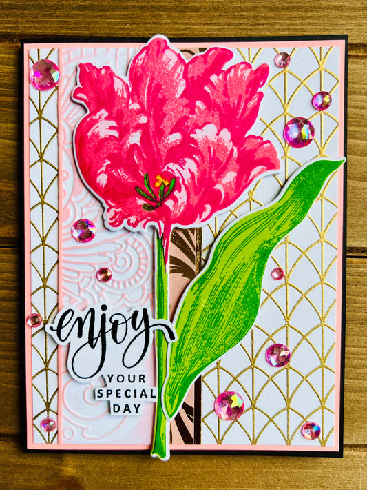 Parrot Tulip “Enjoy Your Special Day” Greeting Card